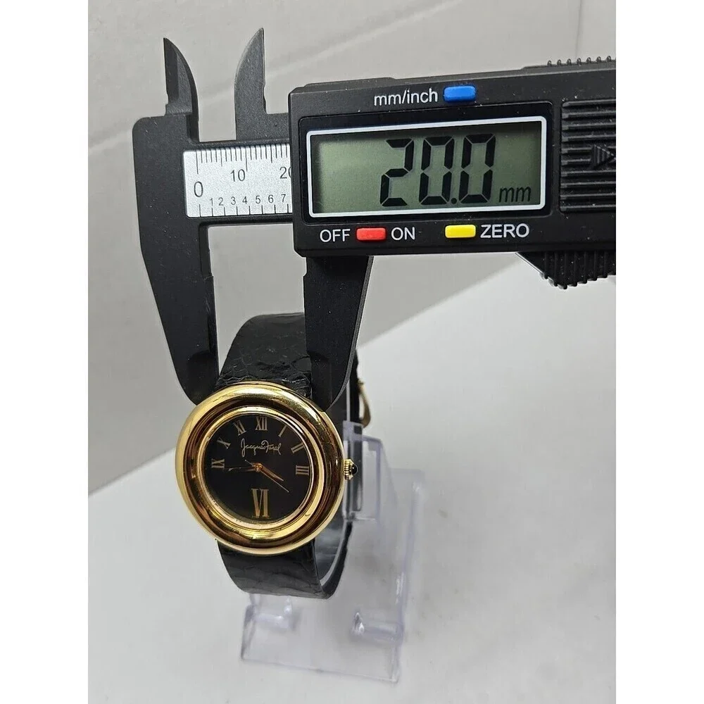 Vintage Jacques Farel Gold Tone Black Roman Dial Womens Quartz Watch New Battery